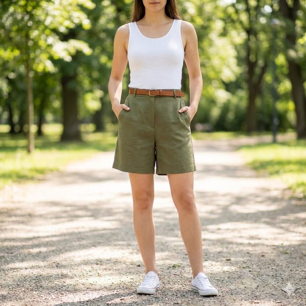 NSR Green Shorts High Waisted
